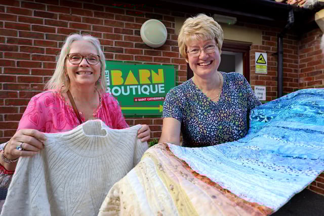 Penny Tull and Jane Abrines with their purchases