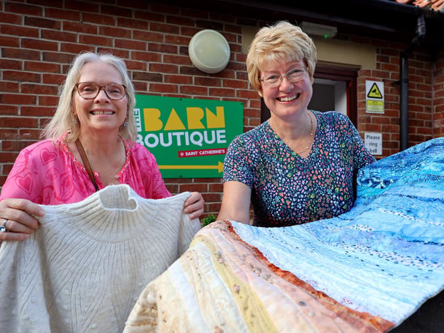 Penny Tull and Jane Abrines with their purchases