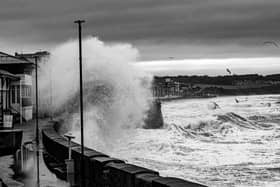 The storm raging on Bridlington seafront. Photo: Christian Brash.