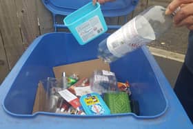 East Riding council is asking people to empty and rinse containers before they go in the blue bin.