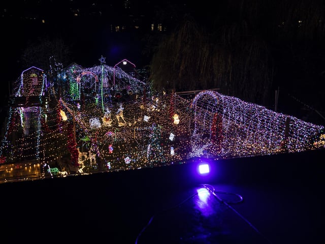 Looking down on Nigel Watkinson's festive illuminations.