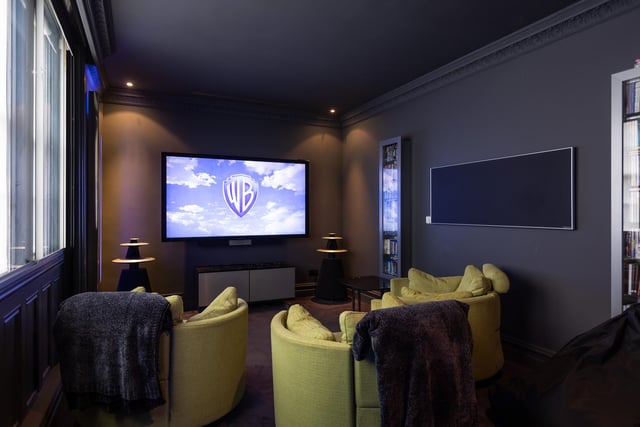 A plush cinema room is to be found inside the house.