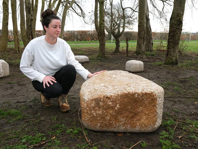 The sculptures in situ