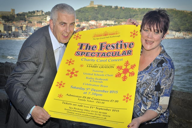 Organiser of the Festive Spectacular Nigel Wood with The Spa General Manager Jo Agar promoting the Festive Spectacular.