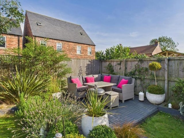 Sitting space in a corner of the enclosed garden.