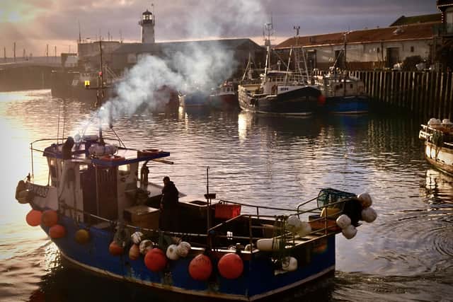 Scarborough Crabber "C J Lewis" departing Scarborough harbour - Image copyright: Simon James Smith