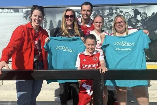 Arsenal ladies supporters raised £12,000 on their Ovarian cancer walk.