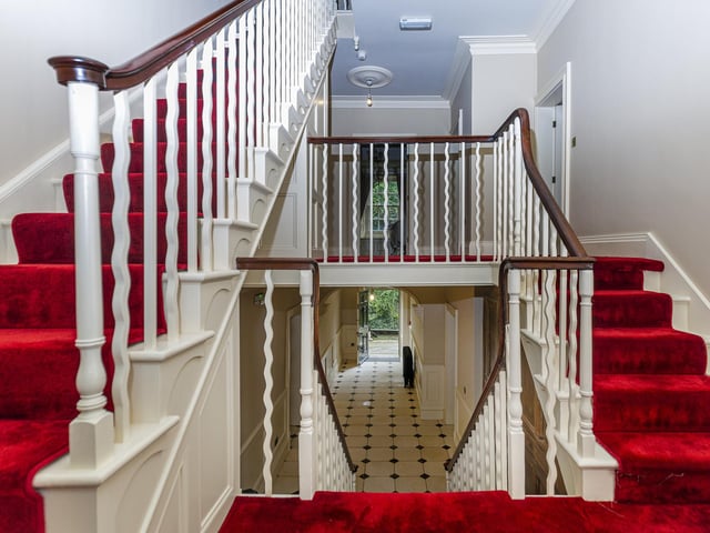 The first floor landing has a mullion leaded glass window akin to one in Shibden Hall.