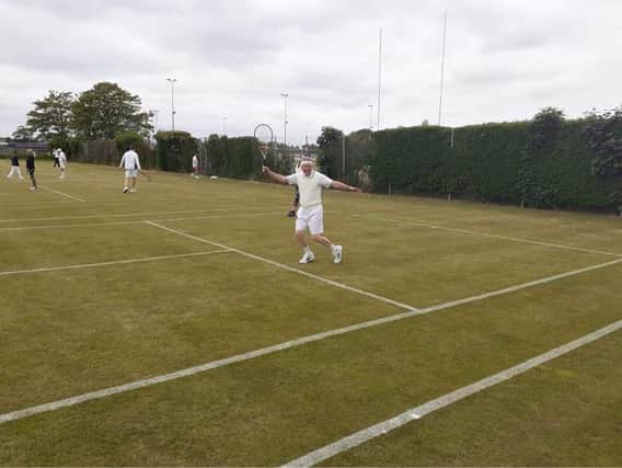 Anthony Clark in action for Bridlington Lawn Tennis Club.