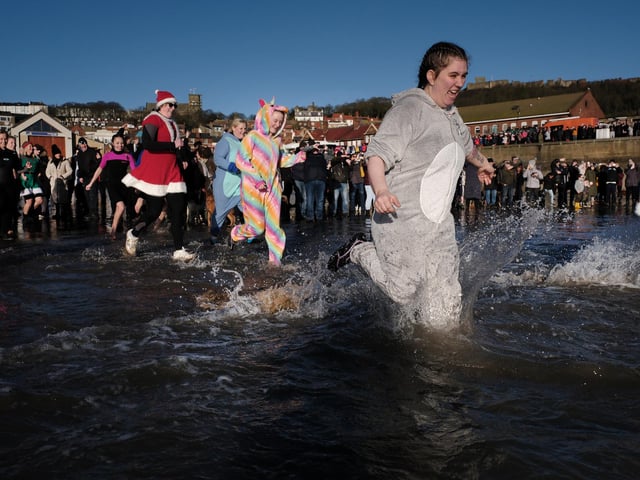 People of all ages took part in the dip