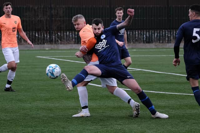 Sean Exley scored twice to change the game in Edgehill's favour at home to South Cave United Reserves. Photo by Richard Ponter
