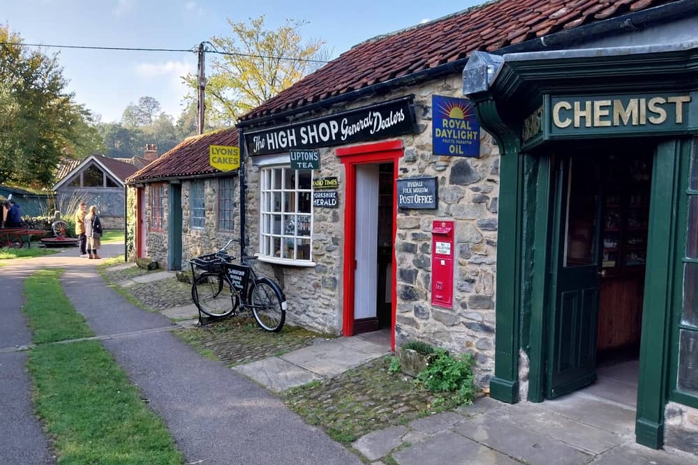 The grocer's and the chemist at Ryedale Folk Museum.