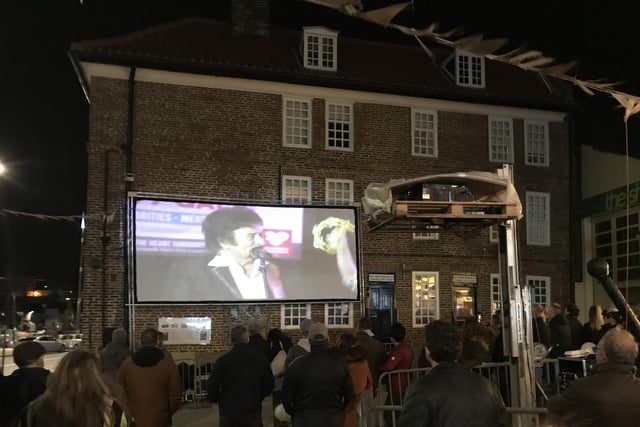 A screening of the BBC sitcom Scarborough's final episode on Sandside in 2019, featuring Danny Wilde.