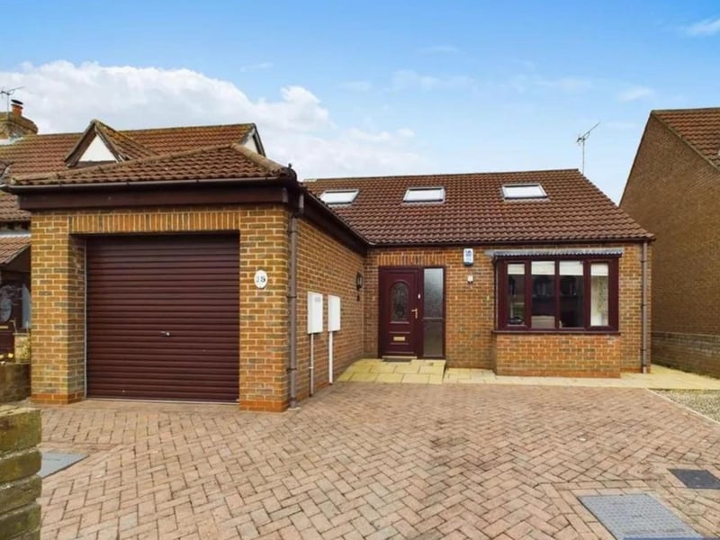 This three bedroom and two bathroom detached bungalow is for sale with Hunters for £350,000.