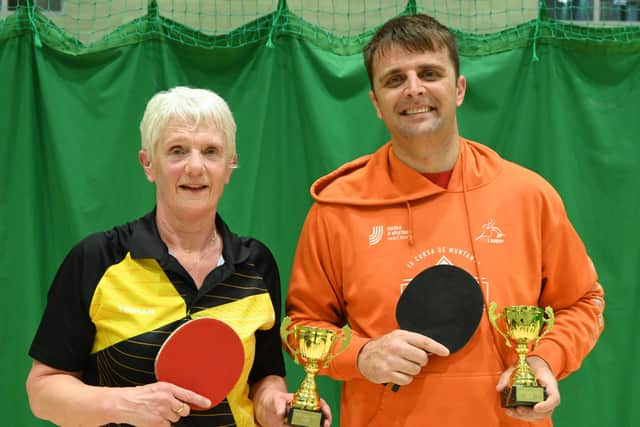 Bridlington Table Tennis League Division One singles runner-up Caron Holdsworth and winner Gerard Ferre. Photos by Tony Wigley