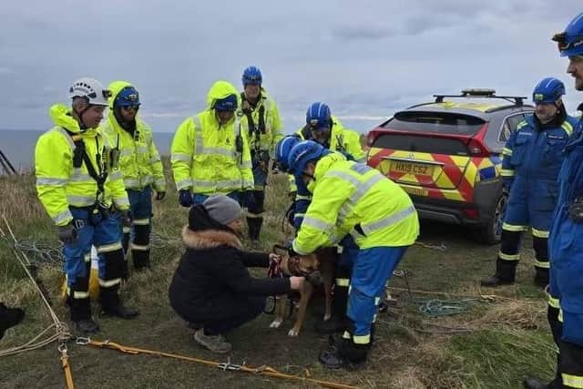 Back to safety - Image: Staithes Coastguard