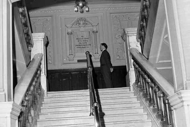 The stairs leading to the dress circle of the King's Theatre pictured in 1966.
