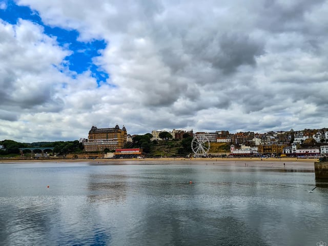 Cloudy seafront with The Grand.