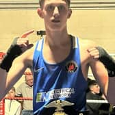 Harry Sheader celebrates his Yorkshire Belt success