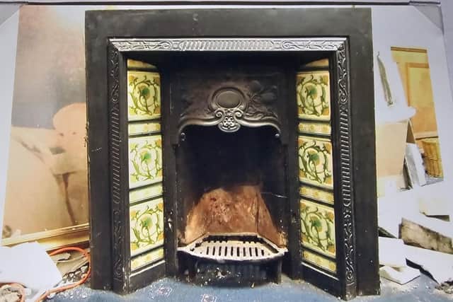 The magnificent fireplace uncovered during renovation work in the laundry room which was formerly the Gentleman's Reading Room