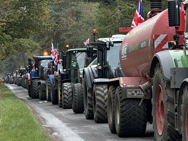 The line of tractors.