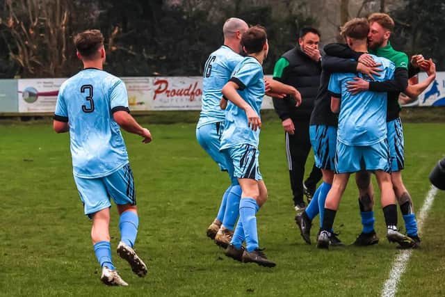 Newby celebrate scoring a goal last season.