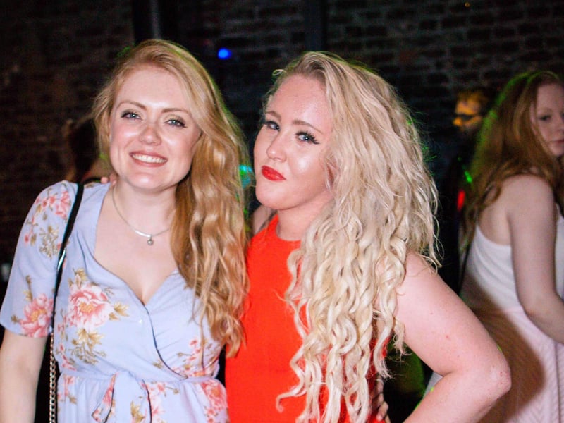 Aimee & Louise all dressed up for their girly night out in Blue Lounge