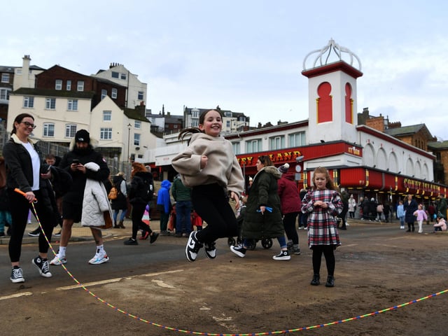 Tuesday March 4th - Every year hundreds of people descend on Scarborough's South Bay to join in with the annual Skipping Day fun