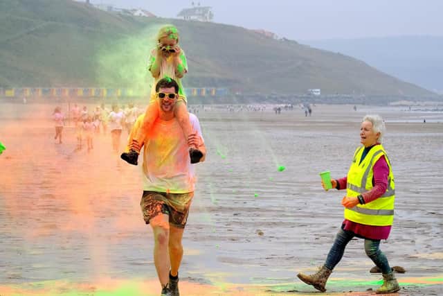 The 2024 Whitby Colour Run on Whitby's West Cliff Beach. picture: Richard Ponter