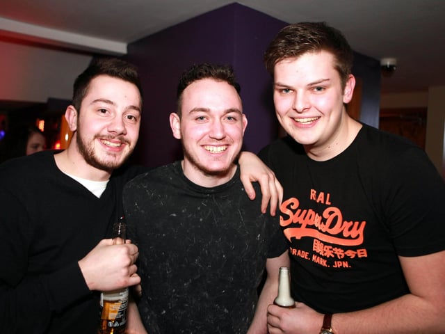 Likely lads Elliott, Barry & Isaac having a great night out.