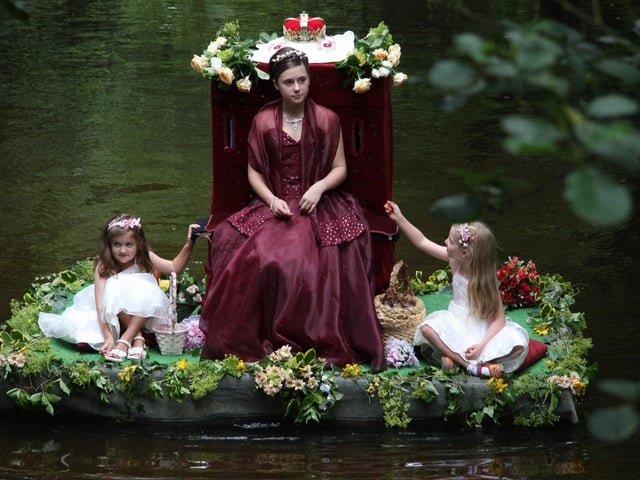 Pictured is the Littlebeck Rose Queen Danielle Thompson, with Rhea Walker and Nellie Davison.