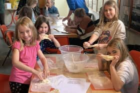 Children Making tack biscuits