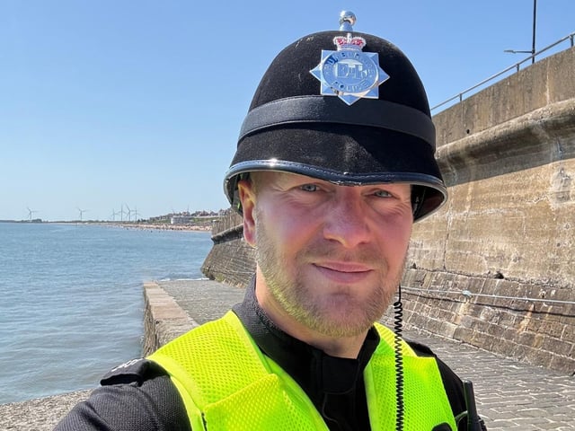 An officer out on patrol over half-term.