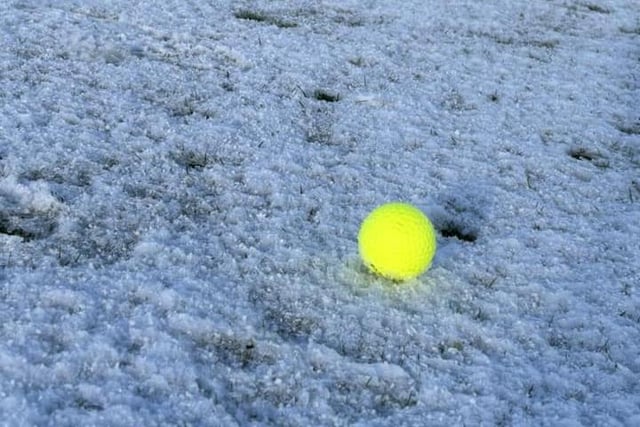 Andy Hunn captured this yellow ball in the snow.