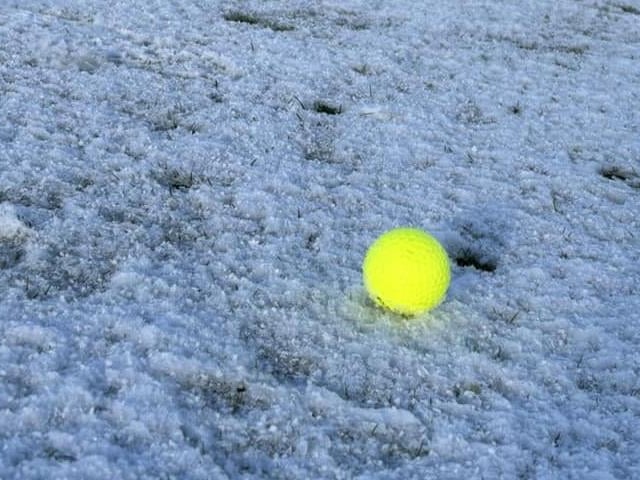 Andy Hunn captured this yellow ball in the snow.