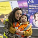 Mum Shevonne Waines with Henry Waines, 6, who has been under the care of Great Ormond Street Hospital (GOSH) all his life, is treated to a VIP experience on his first ever visit to a London Underground station, as he is featured on a GOSH Charity Christmas Appeal ad. Photo: David Parry/PA Wire
