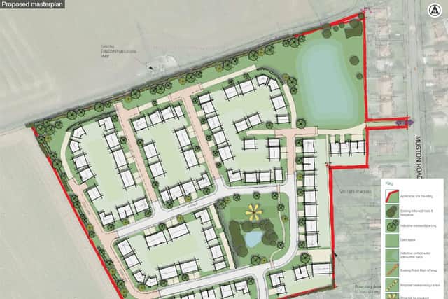 An outline masterplan for Banks Property's proposed Milk Field residential development in Hunmanby