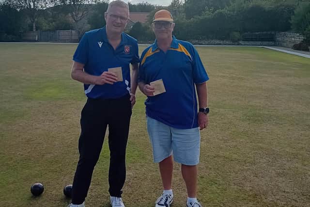 Winner Tony Throup and runner-up Paul Morgan at the Robin Hood's Bay Singles Merit.