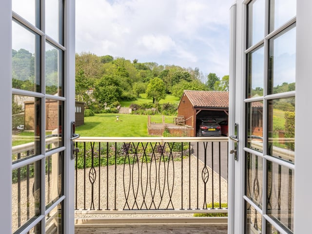 A stunning garden landscape from the bedroom balcony.
