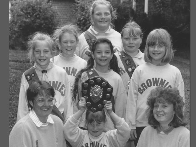 ictured are the winners of the Brownies Challenge Shield at St Mark's Church Hall, Newby, in June 1994. Front from left, Tawny Owl Alison Carolan, Beth Davis, captain of the team, Snowy Owl Jenny Todd; middle row, Angela Burt, Tara Carolan, Jessica Maynard; back row, Kirsty Blenkinsop, Katie Hagan, Rebecca Smallwood.