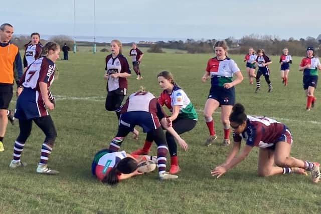 Scarborough RUFC Girls Under-14s in action