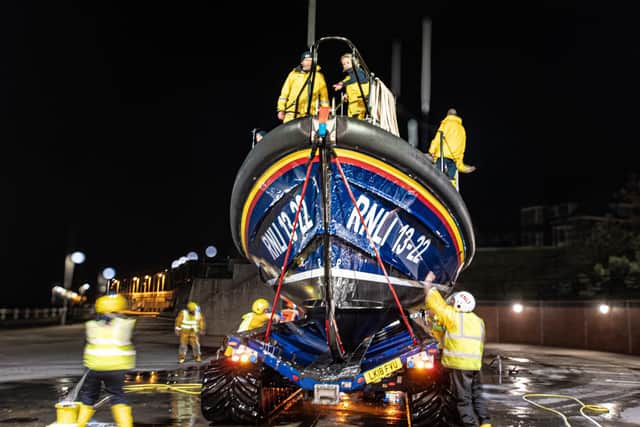 The RNLI lifeboats are washed down after every launch for several reasons, Photo by RNLI/Mike Milner