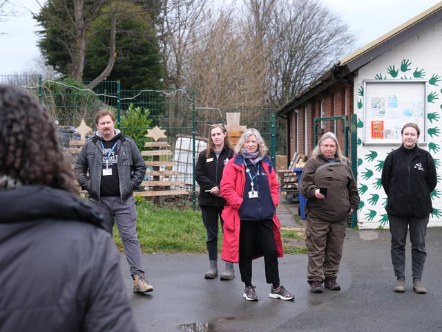 During the unveiling at Gallows Close Centre