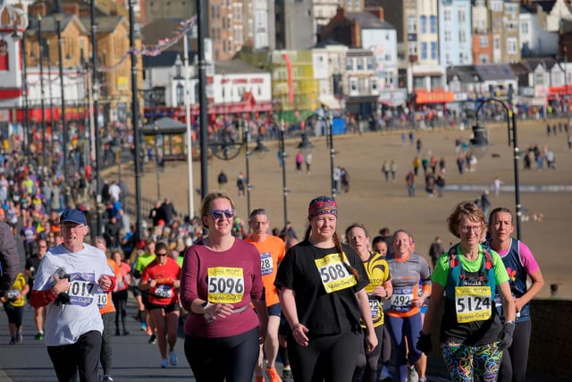 Taking on the final stages of the Scarborough 10k.   Photo by Richard Ponter