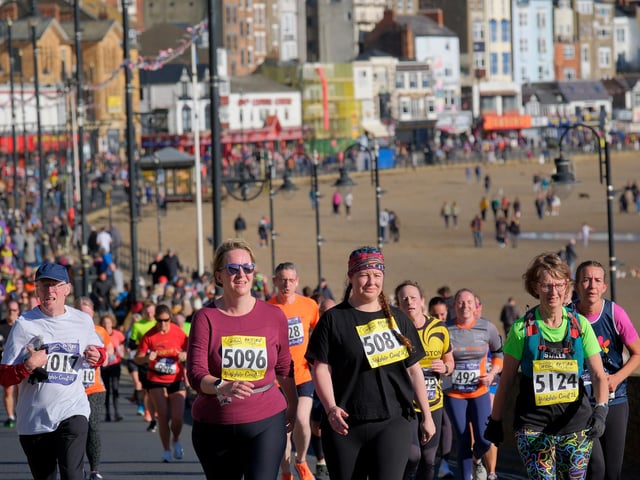 Taking on the final stages of the Scarborough 10k. Photo by Richard Ponter