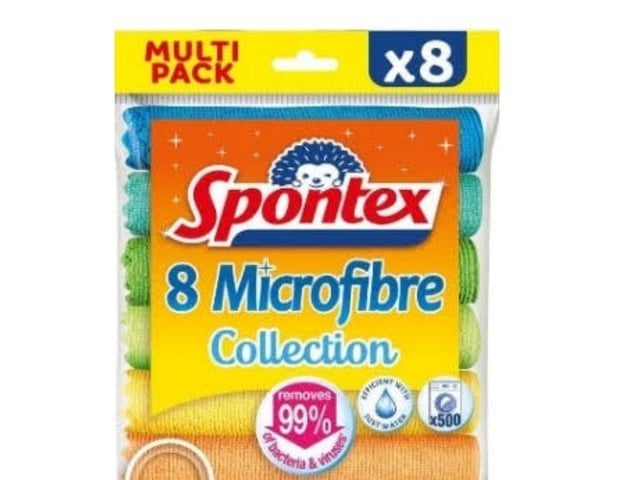 Spontex Microfibre Cloths – 8pk RRP £6.05 / Currently priced at £5 (SAVE 17%)