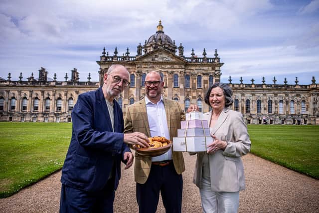 Nicholas Howard, Simon Eyles and Victoria Howard at Castle Howard. Photo by Charlotte Graham