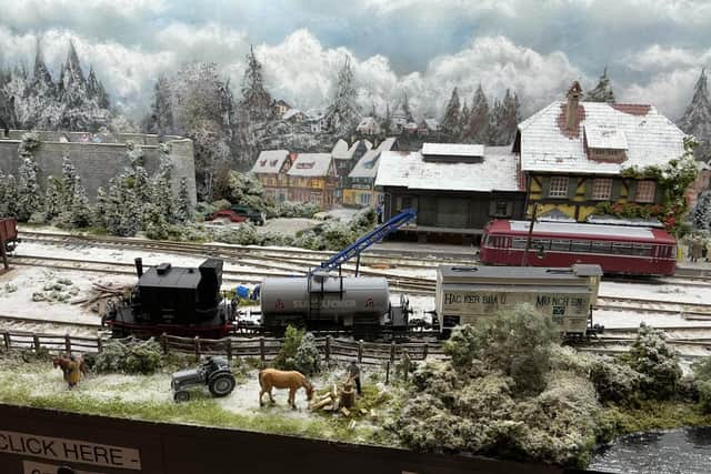 Megsdorf, by Norman Raven, will be on display, depicting a snow bound railway in Germany.
