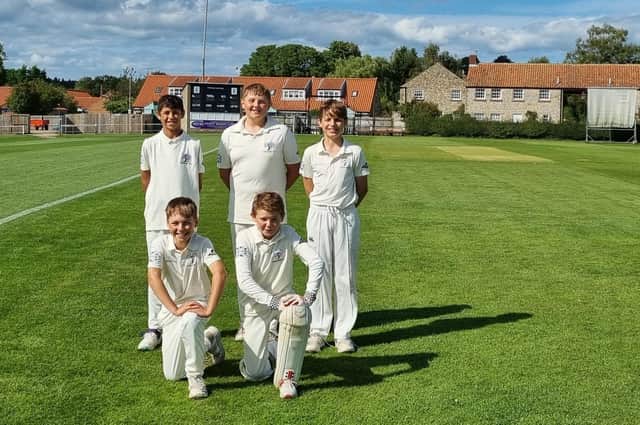 The five Scarborough WCL cricketers who represented Yorkshire Under-12s against Warwickshire at Pickering CC earlier this month.