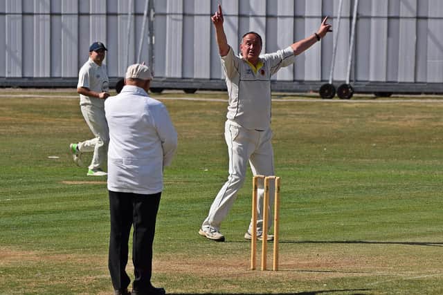 Rob Harrison appeals during his excellent six-wicket spell for Scarborough CC 2nds in the win at home to Glaisdale. Photo by Simon Dobson